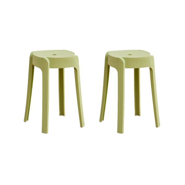 Butaco Apilable Maison, Color Verde Oliva, Diseño Moderno X2