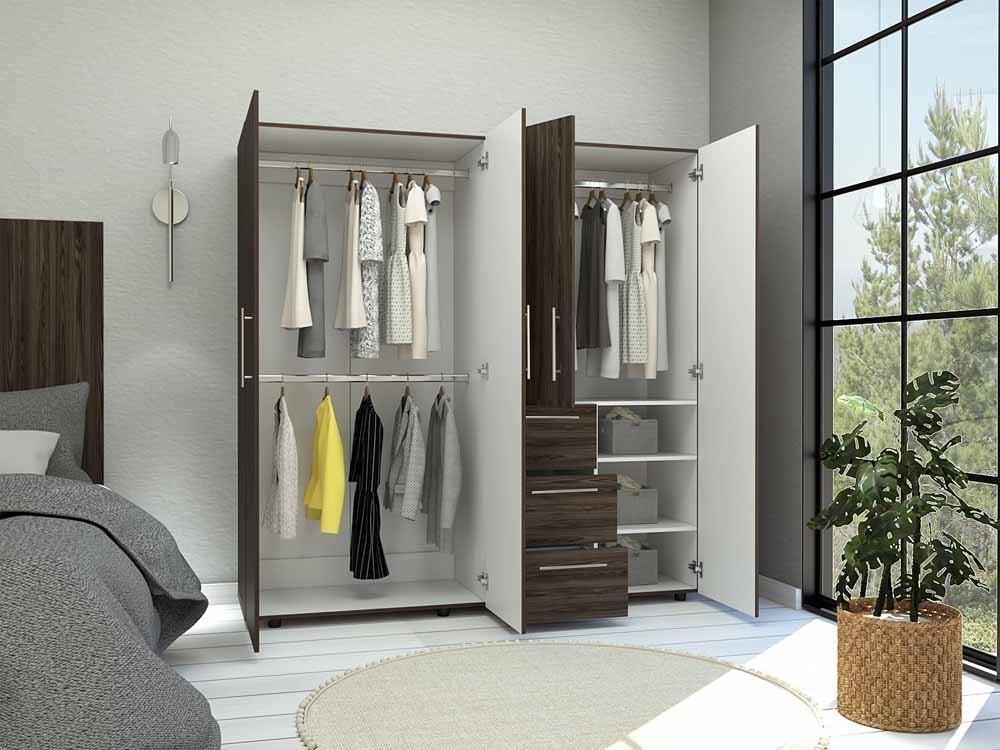 Closet Poche color Chocolate y Blanco para Habitación.