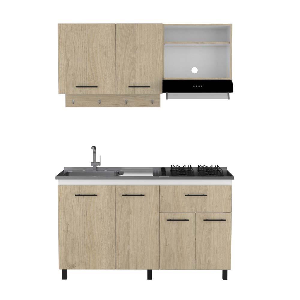 Cocina Integral Hamburgo color Beige y Blanco.